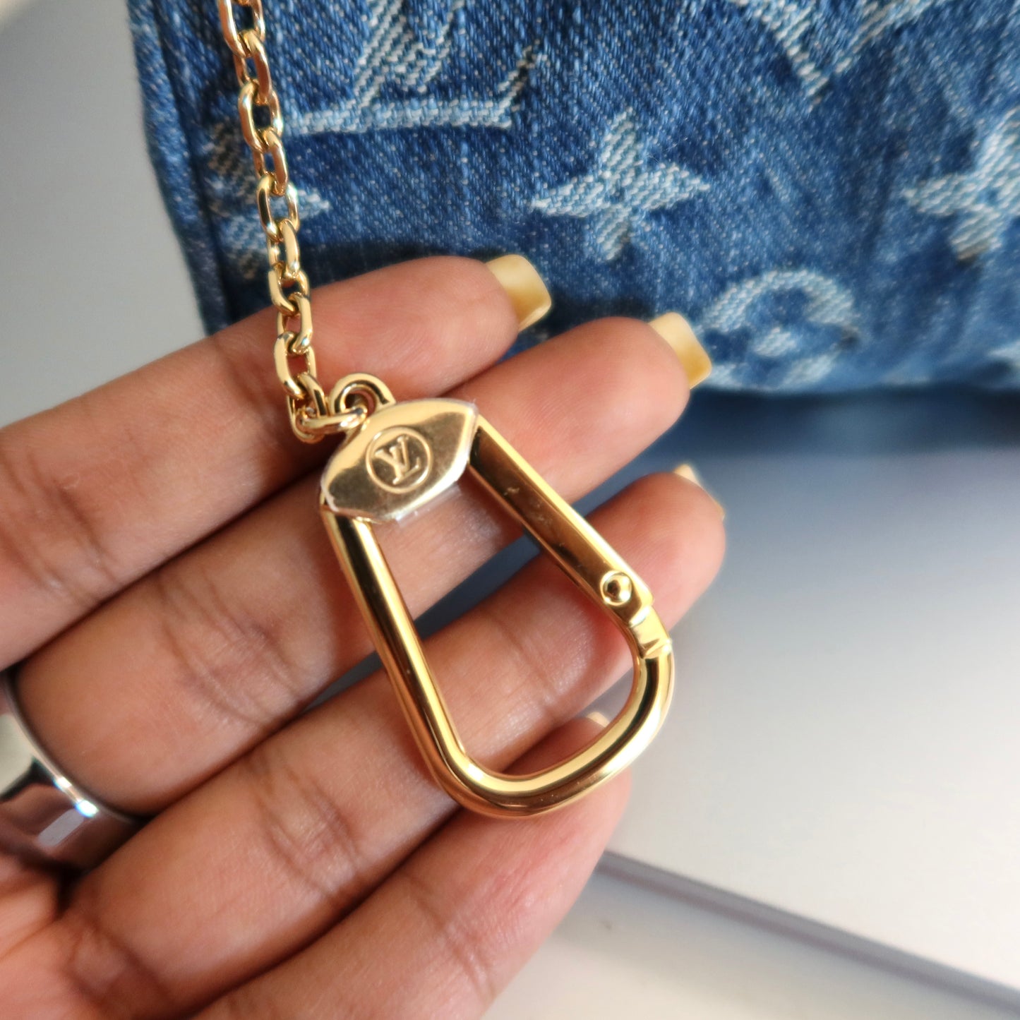 LOUIS VUITTON Blue Denim Trousse Speedy