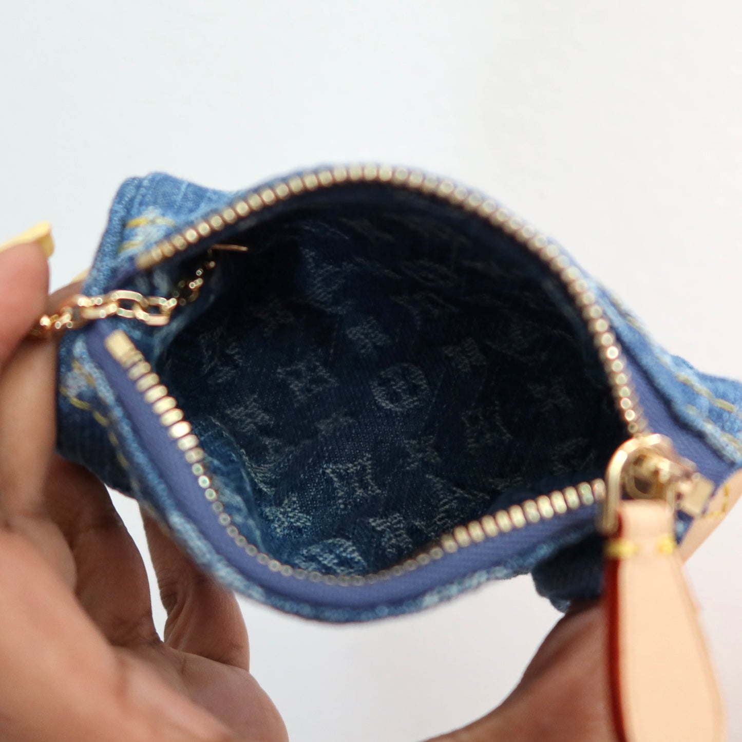 LOUIS VUITTON Blue Denim Trousse Speedy