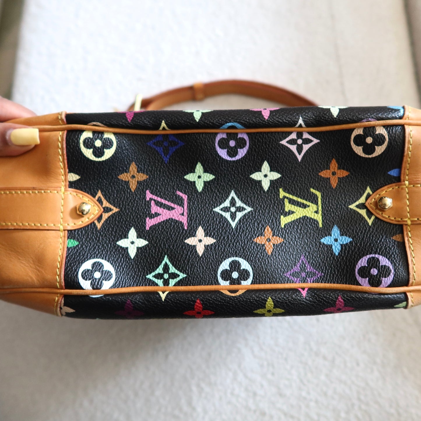 LOUIS VUITTON Black Multicolor Monogram Greta Shoulder Bag