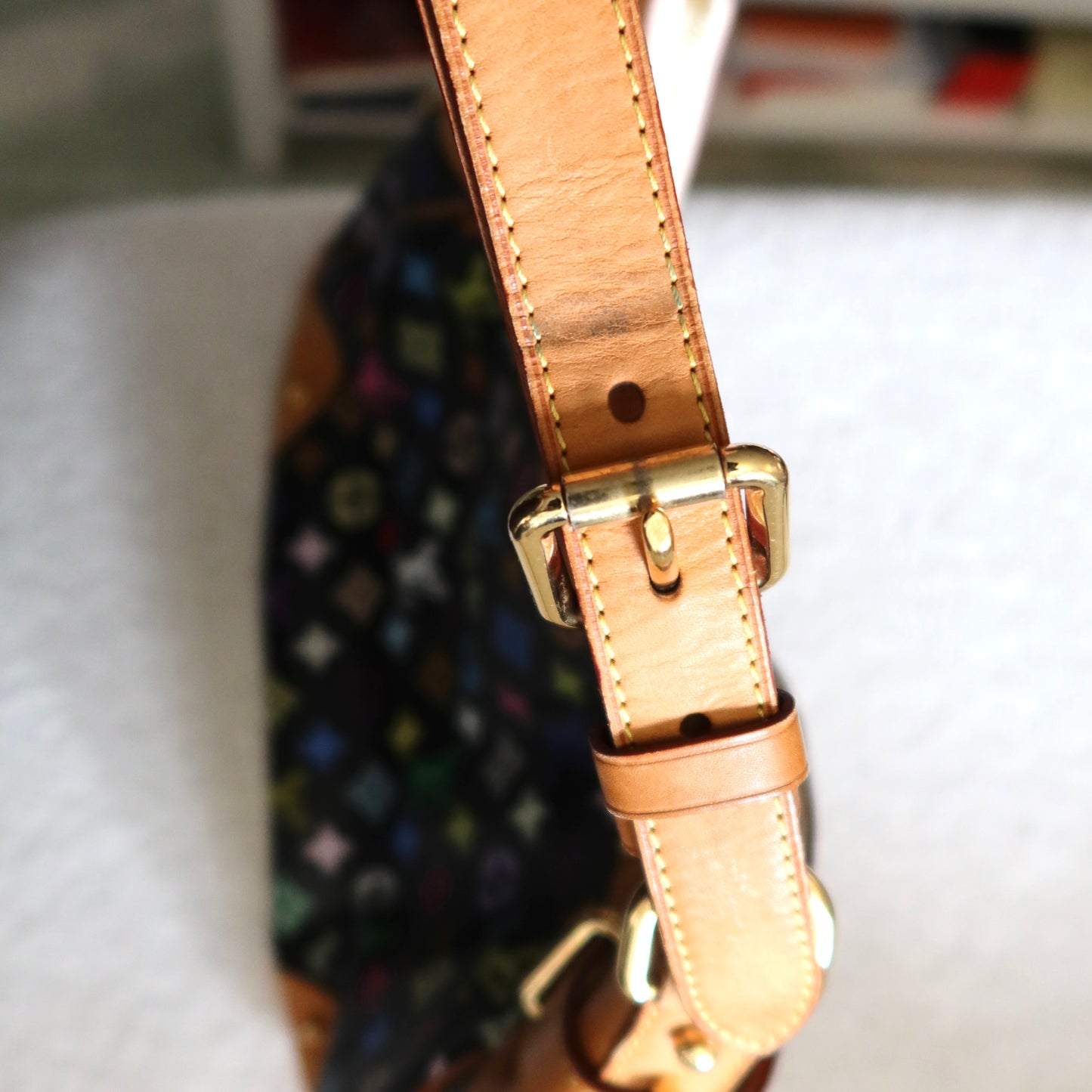 LOUIS VUITTON Black Multicolor Monogram Greta Shoulder Bag