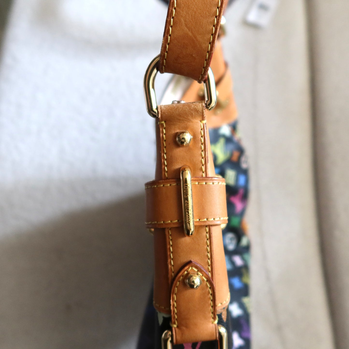LOUIS VUITTON Black Multicolor Monogram Greta Shoulder Bag